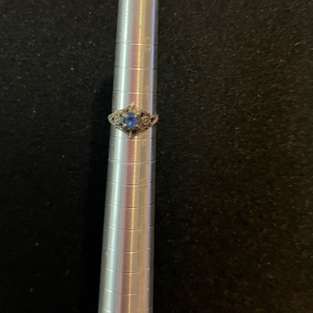 Antique Sterling Silver and Blue Gemstone Ring